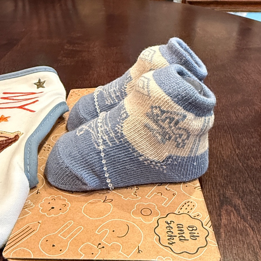 Baby Essentials Colorful 'My First Rodeo' Bib and Socks Set - Picture 6 of 6